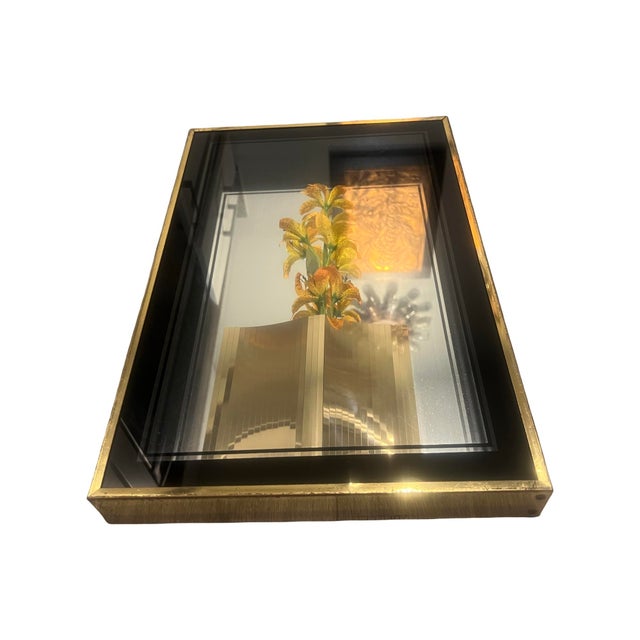 1970s Vintage 1970s Postmodern 80s 3d Brass Wall Art Mechanical Mirror Works Inc Glass For Sale - Image 5 of 12
