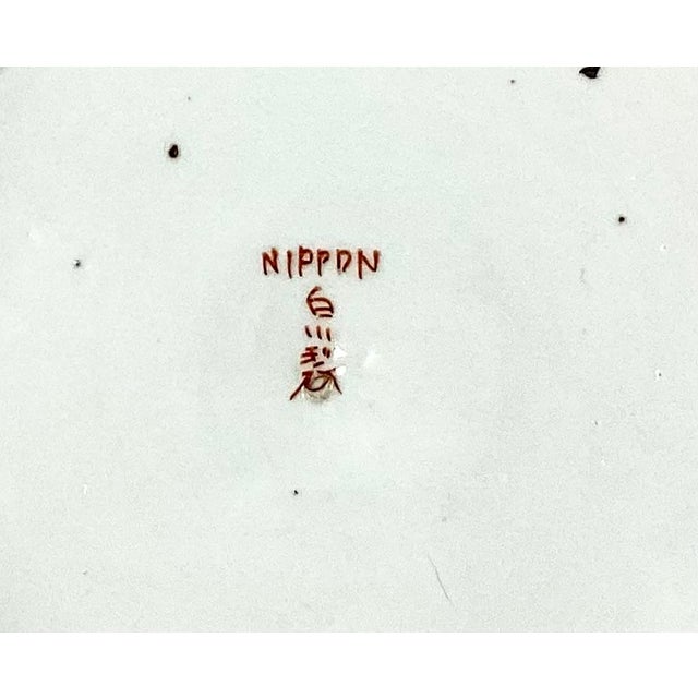 Ceramic Japanese Nippon Porcelain Noir Peacock Charger Plate For Sale - Image 7 of 9