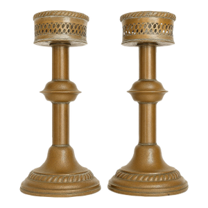 Pair of English Copper Candlesticks — Marked P P T / Made in England — C. 1900