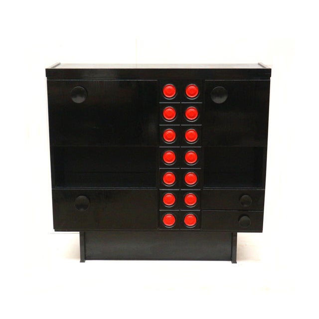 Vintage Brutalist Black Bar Cabinet in the style of De Coene For Sale - Image 6 of 9