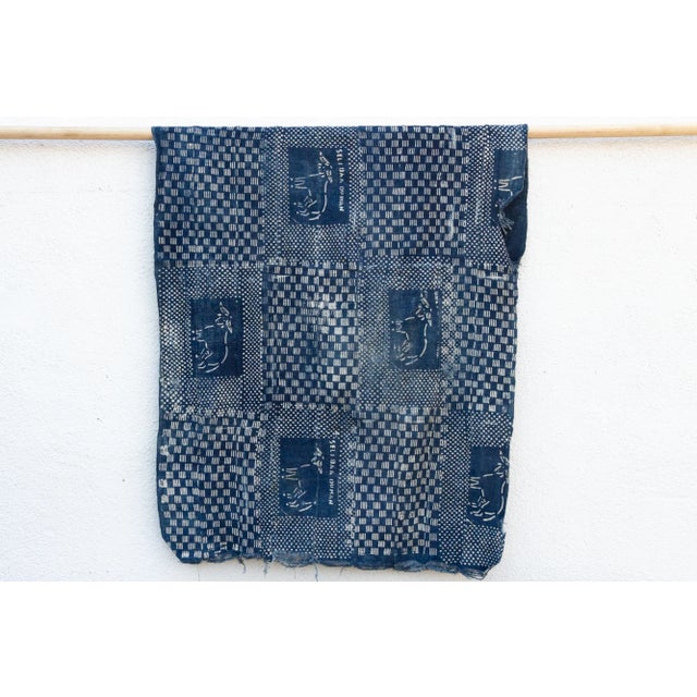 Tribal Tribal Life Vintage Indigo Mud Cloth For Sale - Image 3 of 9