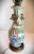 Vintage Chinoiserie Famille Rose Chinese Porcelain Asian Table Lamp, Dark Wooden Base For Sale - Image 9 of 11