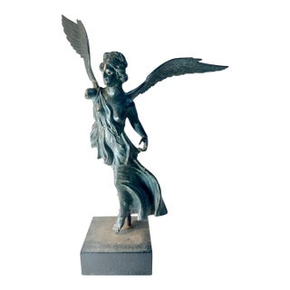 19th Century Bronze Grand Tour Winged Victory Statue For Sale