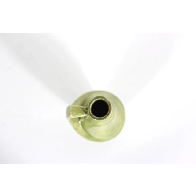 1940s Art Deco Green Geometric Pitcher Vase Jug With Handle For Sale - Image 10 of 10