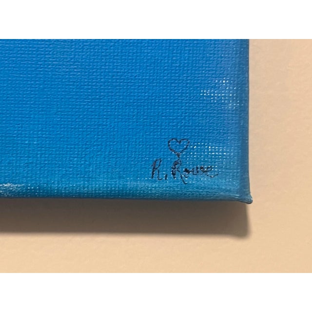 Folk Art Nautical Landscape Seascape, Lobster Boat, Painted on Canvas, Signed, Dated For Sale - Image 4 of 5