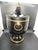 French Vintage Mid-Century Neoclassical Italian Tole Black and Gold Lidded Urn Ice Bucket For Sale - Image 3 of 8