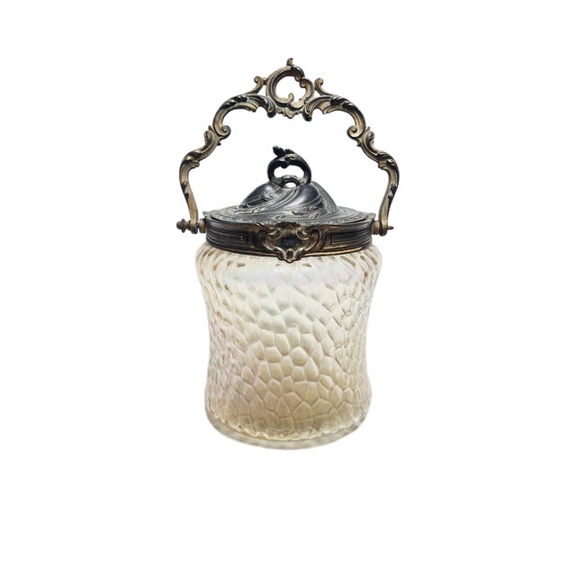 Beige Art Nouveau German Biscuit Box from Loetz, 1890s For Sale - Image 8 of 18