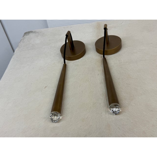 Jonathan Browning for Restoration Hardware Aquitaine Brass Sconces, Pair For Sale - Image 10 of 12