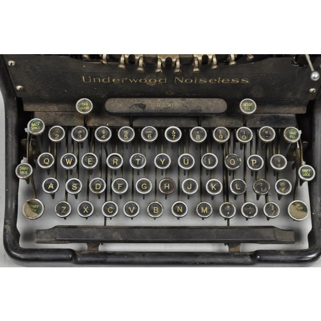 Antique 1930s Underwood Noiseless Standard Mechanical Typewriter Office Decor For Sale In Philadelphia - Image 6 of 15
