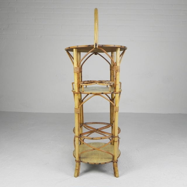 Vintage Bamboo Bottle Rack Side Table, 1950s For Sale - Image 6 of 18