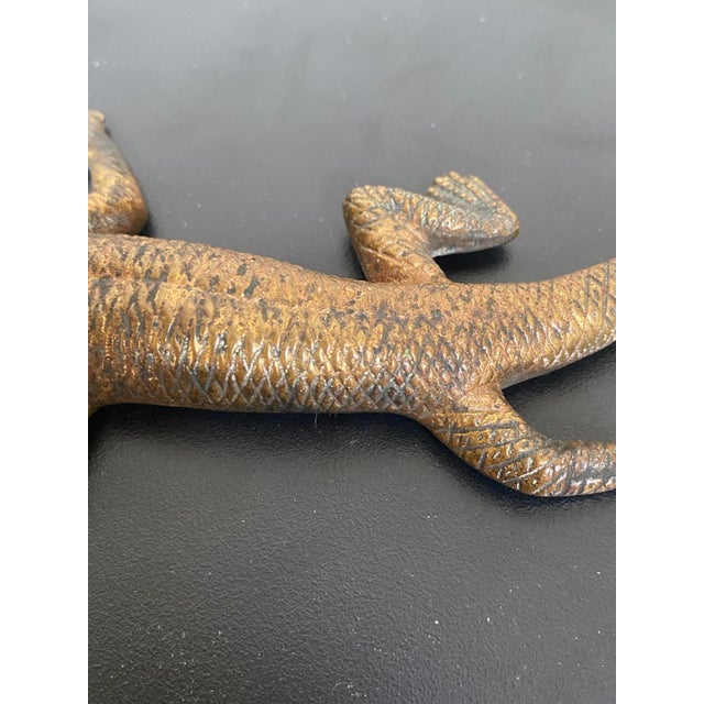 Metal Art Deco Bronze Lizard Figurine For Sale - Image 7 of 12