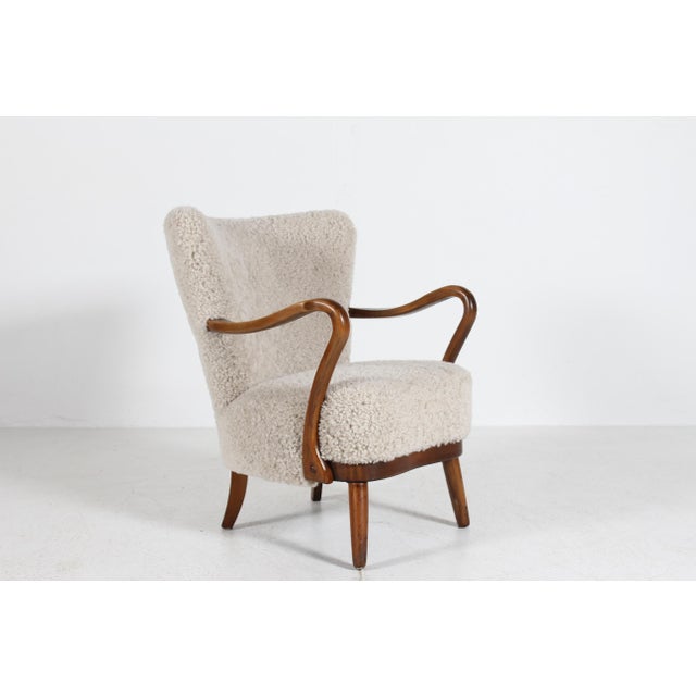 Danish modern lounge chair in the style of Alfred Christensen, most likely made by Fritz Hansen, Denmark in the...