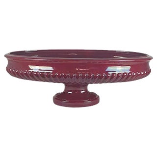 Large Red Earthenware Center Bowl For Sale