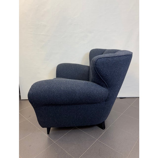 Gray Armchair with Shell Backrest, 1940s For Sale - Image 8 of 9