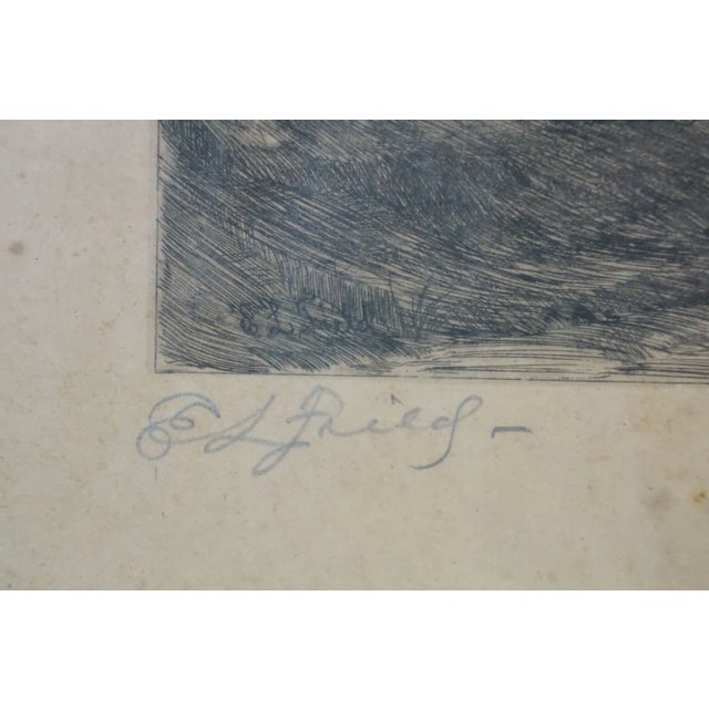 Black Antique Edward Loyal Field Signed Country Road Farm Cottage Landscape Etching For Sale - Image 8 of 10