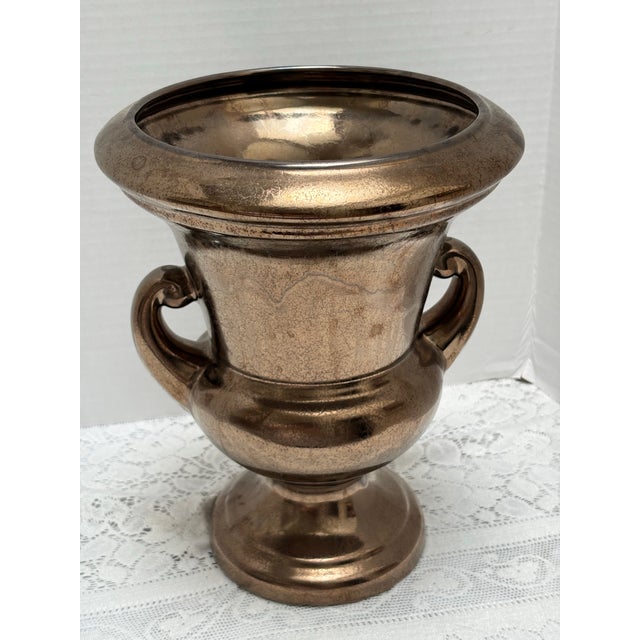 Vintage Bronze Toned Urn Shaped Vase or Vessel For Sale - Image 4 of 9