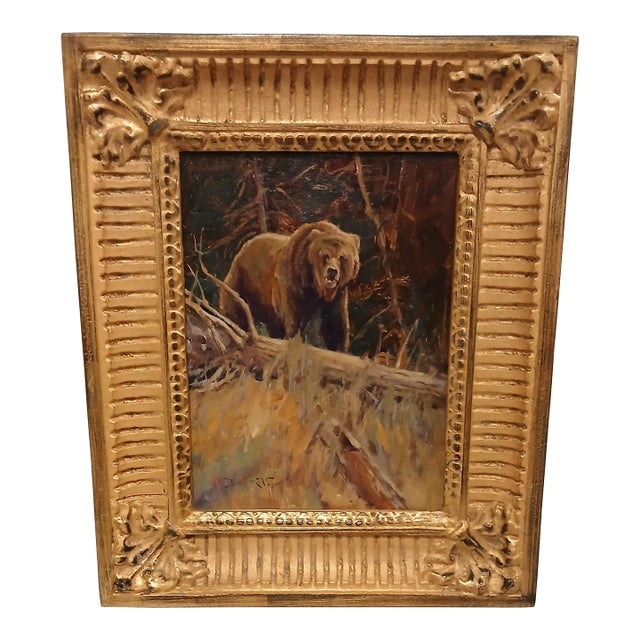 John DeMott, Signed & Framed Oil Painting "On the Alert" For Sale