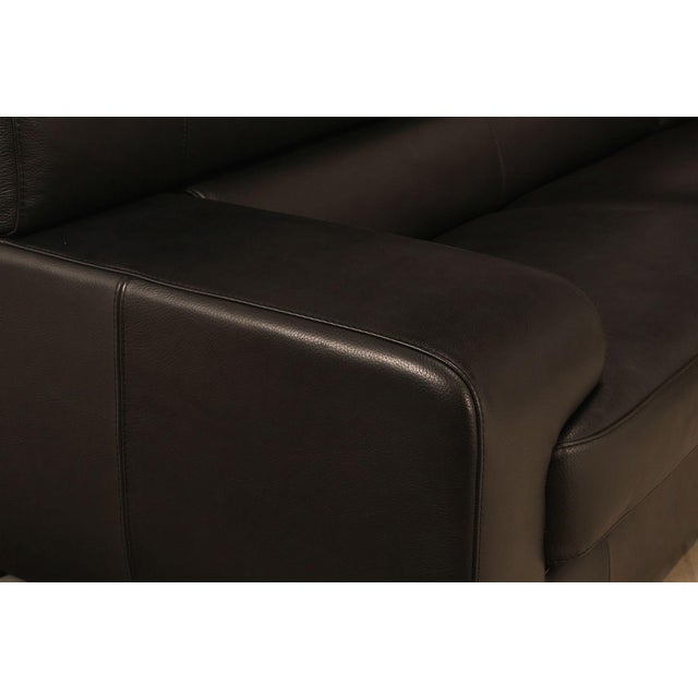 Italian Homes Contemporary Black Leather Sectional Sofa For Sale - Image 14 of 18