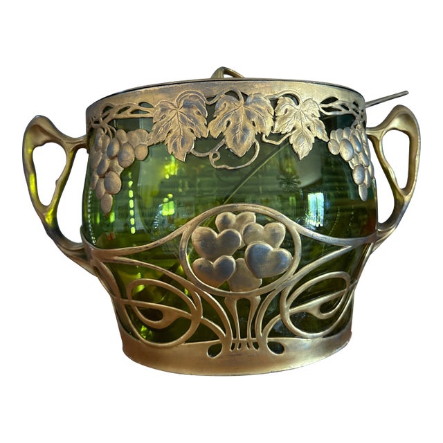 1920s Walter Scherf Osiris Isis Art Nouveau Grapevine Punch Bowl For Sale
