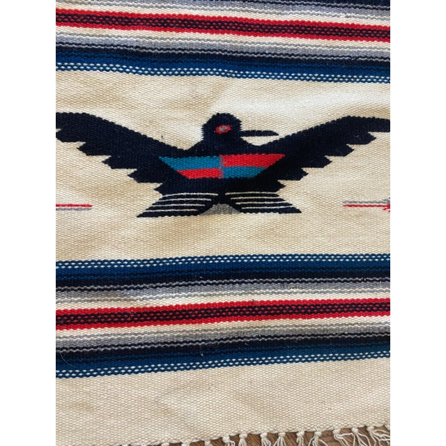 Gorgeous 1940s Native American handwoven wall hanging. Bird in the center, tassels on the edges. Beautiful colors! Wall...