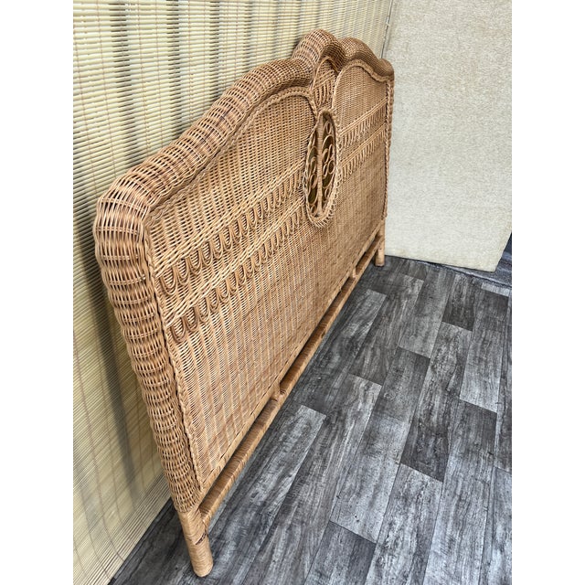 1990s Polo Ralph Lauren Boho Coastal Style Wicker King Size Bed Headboard. Circa 1990s For Sale - Image 5 of 18