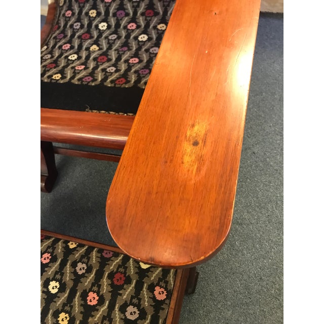 1940s Vintage Mahogany Plantation Chair and Footstool For Sale In West Palm - Image 6 of 13