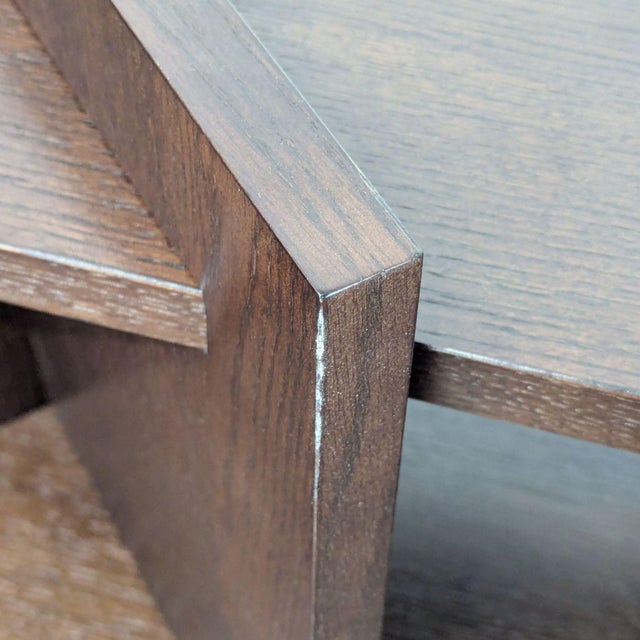 Cb2 Sommet Brown Oak Console Table For Sale In San Francisco - Image 6 of 8