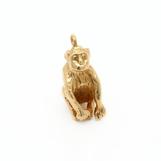 Vintage English 9ct. Gold Figural Monkey or Chimpanzee Charm for a Bracelet For Sale - Image 12 of 14