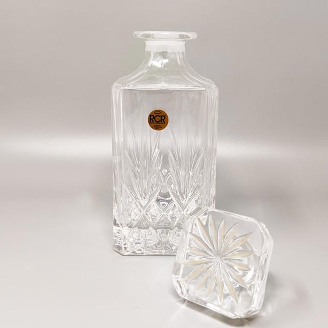 Crystal Decanter and Glasses from RCR, Set of 3 For Sale - Image 4 of 8