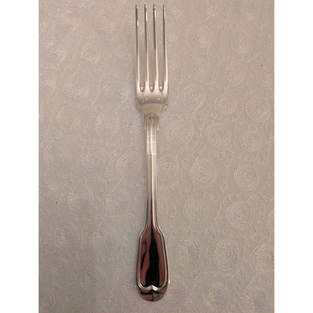 French Late 20th Century Christofle "Chinon" Sterling Silver 4-Piece Place Settings, 6 Sets 24 Pieces For Sale - Image 3 of 18