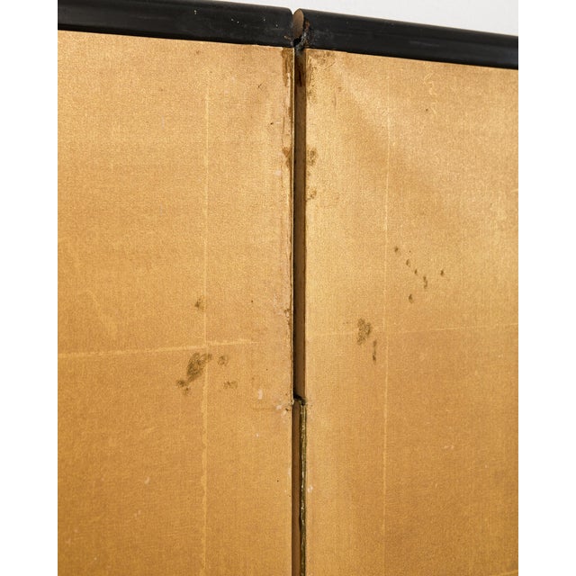 Mid 20th Century Japanese Showa Two Panel Screen Egrets in Grass For Sale - Image 16 of 18