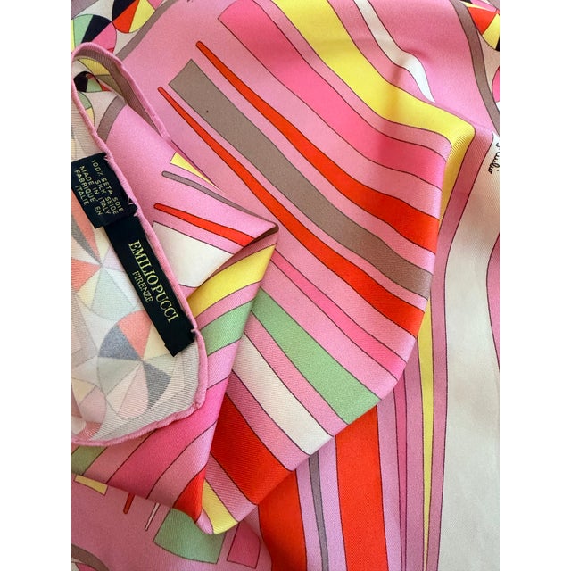 Pucci Geometric Multicolor Silk Scarf 2000 For Sale - Image 12 of 12