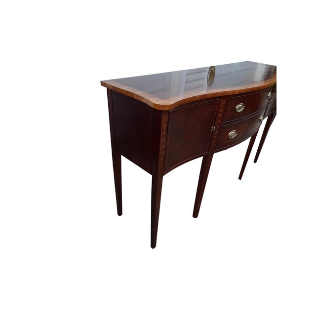 Hepplewhite 1990s Ethan Allen 18th Century Mahogany Sideboard Buffet Credenza Server Hepplewhite For Sale - Image 3 of 18