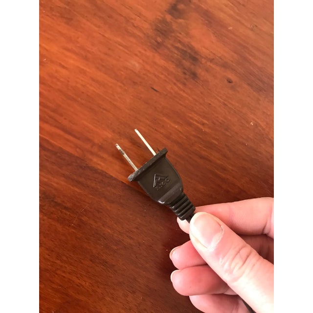 Vintage Blue Geometric Terracotta Clay Sgraffito Pottery Lamp With Shade For Sale - Image 12 of 13