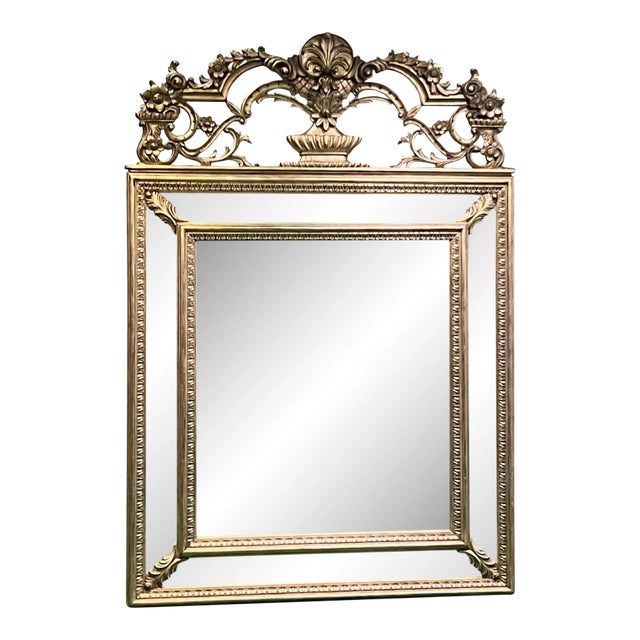 Spectacular Large Kravet Giltwood Mirror (For Wall or Floor) - Beautifully Carved For Sale