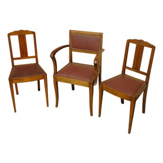 Vintage Art Deco Bridge Chairs, 1940s, Set of 3 For Sale