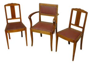 Vintage Art Deco Bridge Chairs, 1940s, Set of 3