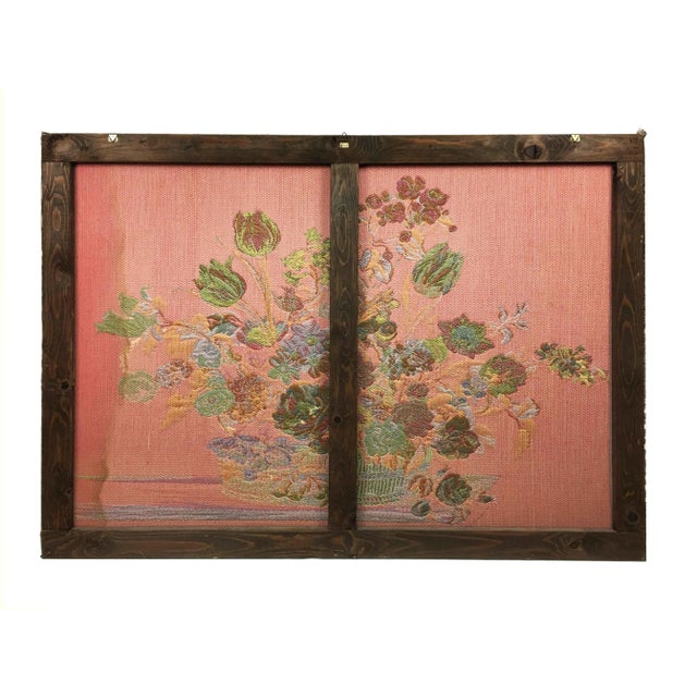 Vintage English Handmade Floral Still Life Tapestry For Sale In New York - Image 6 of 7
