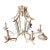 Midcentury White Faux Bamboo Pagoda Tole Chandelier For Sale