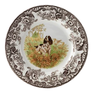 Spode Woodland Dogs Salad Plates 8", English Springer Spaniel
