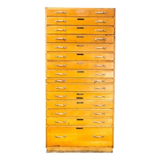 Tall Multidrawer Engineers Cabinet, 1950s For Sale