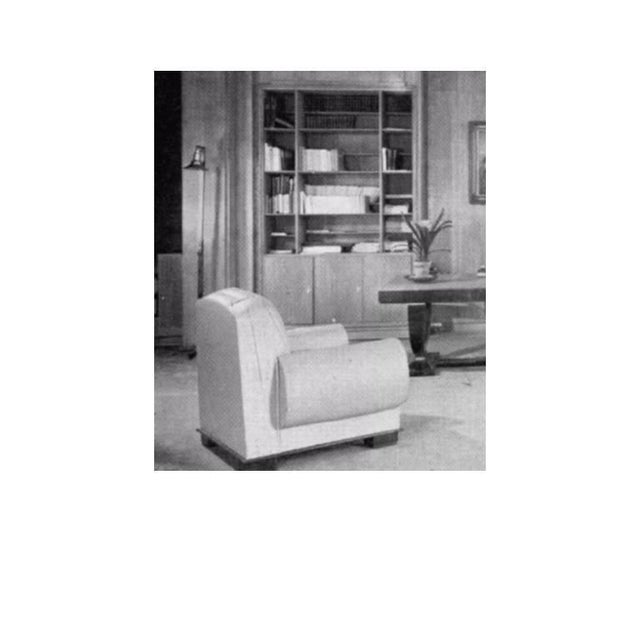 1940s Art Deco "Elephant" Upholstered Armchair by Pierre de la Londe For Sale - Image 4 of 4