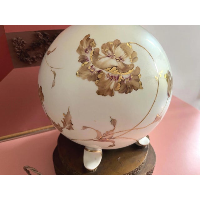 1940s Porcelain Floral Pearl Lamp & Shade by Rosenthal For Sale - Image 12 of 18