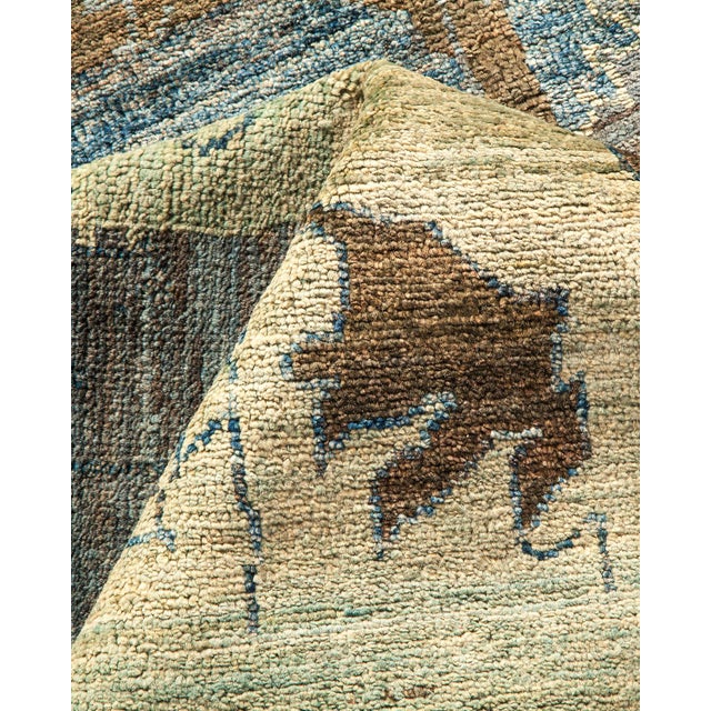 Textile Eclectic Collection Hand-Knotted Area Rug - Light Blue Collection 10' 4" X 13' 9" For Sale - Image 7 of 10