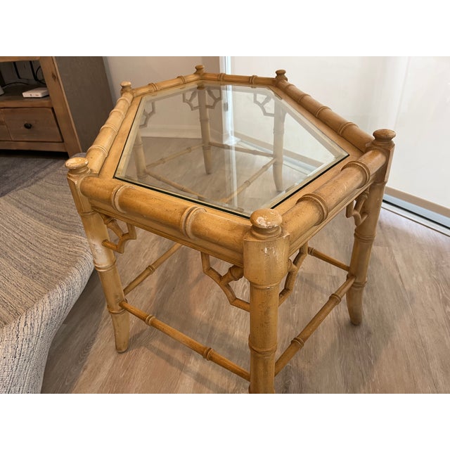 Ornamental & Decorative Materials Vintage Allegro Octagonal Coffee Table Attributed to Thomasville For Sale - Image 7 of 12