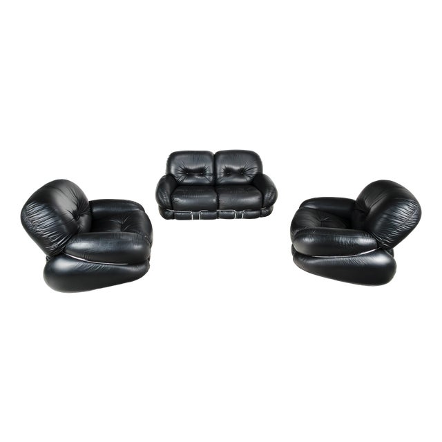 Okay Lounge Set by Adriano Piazzesi, Italy, 1970s, Set of 3 For Sale