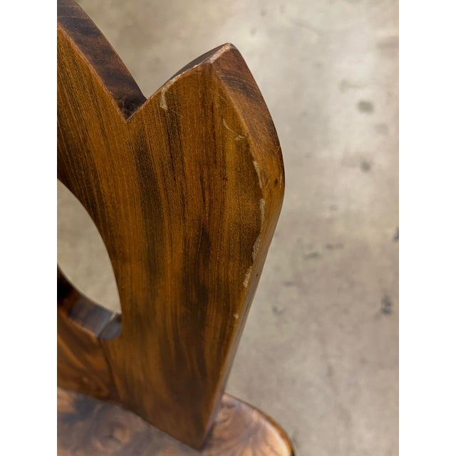 Rare Burled Mid 20th Century Olavi Hanninen Atributed Crown Chairs- Set of Four For Sale - Image 12 of 12