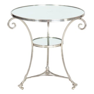 Modernist Chromed and Mirrored Gueridon Side Table For Sale