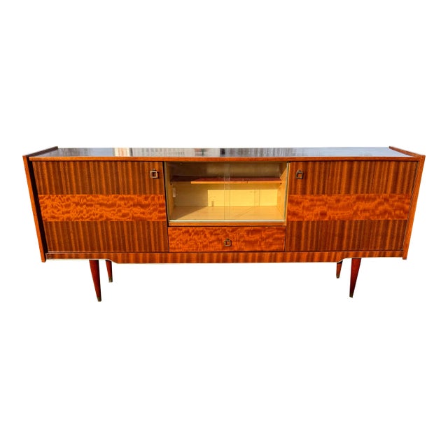 1940s French Art Deco Exotic Mahogany Sideboard or Credenzas For Sale