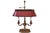 Vintage Brass Bouillotte Library Desk Lamp With Oxblood Red Crackle Tole Shade, 2005 For Sale - Image 9 of 9